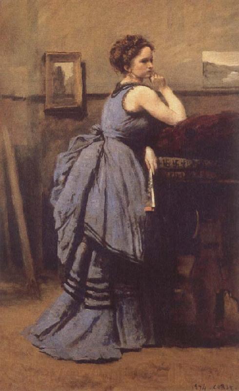 Jean Baptiste Camille  Corot WOman in Blue